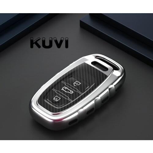 New TPU+Carbon fiber grain Key Cover Case Holder for Audi B6 B7 B8 A4 A5 A6 A7 A8 Q5 Q7 R8 TT S5 S6 S7 S8 SQ5 RS5 shell protect