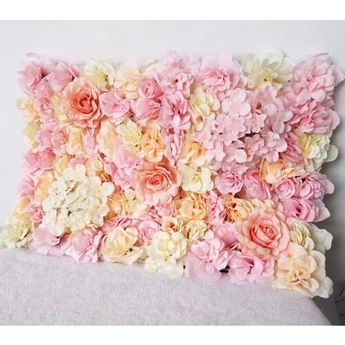 Charming Flowers Wall 40x60cm silk rose artificial Flower Mat wedding decoration romantic wedding background decoration