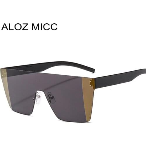ALOZ MICC Lady Elegant Rimless Sunglasses Men Oversize Candy Sexy Two Color Female Sunglasses Women Windproof Eyewear UV400 Q711