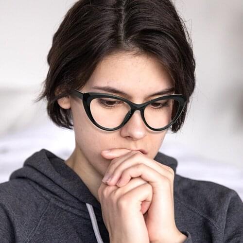 New Cute Cat Eye Glasses Frame Female Fashion Glasses Female Black Cat Eye Glasses Accessories Computer Goggles
