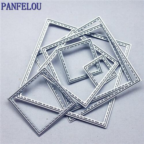 PANFELOU Metal craft composite square paper die cutting dies for Scrapbooking/DIY wedding Valentines day cards