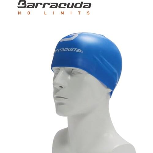 Barracuda Swimming Caps Waterproof Wrinkle Free Silicone Solid Color Comfortable For Men Women# 3D Cap