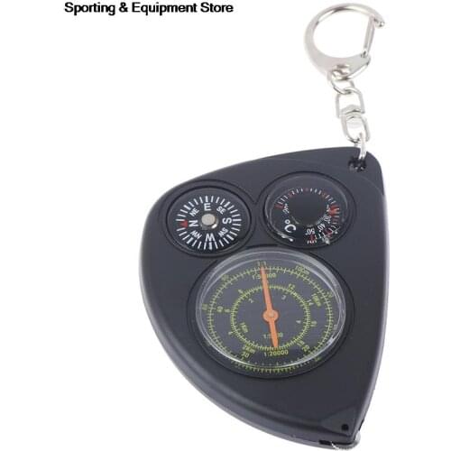 Portable Odometer Multifunction Keychain Outdoor Travel Compass Rangefinder