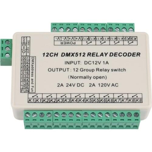 12CH Relay Switch DMX512 Signal Controller Relay Output 12 Way Relay Switch, WS-DMX-RELAY-3CH