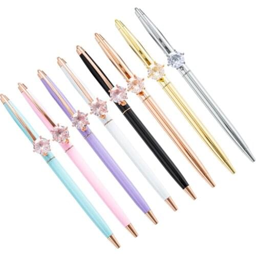 Stylish Diamond Ballpoint Pen Smooth Writing with Exquisite Diamond Pen Clip