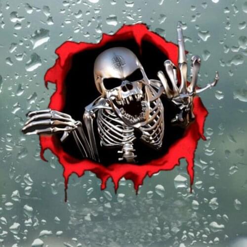 Reflective Skull Car Sticker Horror Happy Halloween Wall Floor Sticker Horror Wall Stickers for Car Window Party Home Decoration