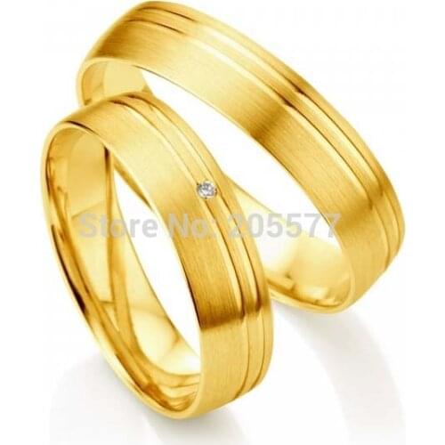 Titan trauringe Germany style His and hers wedding bands Gold plating Titanium engagement couples rings