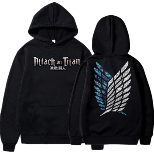 Attack On Titan Hoodies Unisex Men Women Oversized Streetwear Hooded Tops Pullover Sudaderas Haikyuu Harajuku Graphic Hoodies