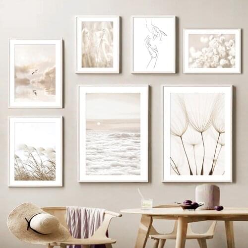 Reed Dandelion Dry Grass Flower Sky Cloud Wall Art Canvas Painting Nordic Posters And Prints Wall Pictures For Living Room Decor