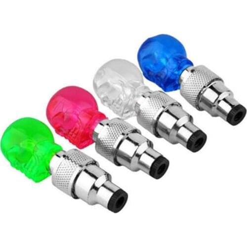 Skull Bicycle Lights Bike Valve Light Motion Activated LED Light Safety Cycling Lamp Wheel Tire Valve Caps Bike Accessories