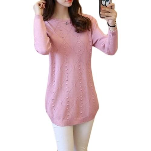 Spring Autumn New Plus size Sweater Women Long Section Jacquard Self-cultivation Sweaters Womens Casual Pullovers Sweaters a341