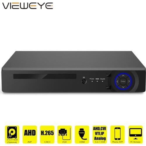 ViewEye 5MP-N 8CH AHD DVR 6 In 1HYBRID H.265 Security Recorder For 5MP/4MP 1080P AHD TVI CVI Analog Camera Motion Detection
