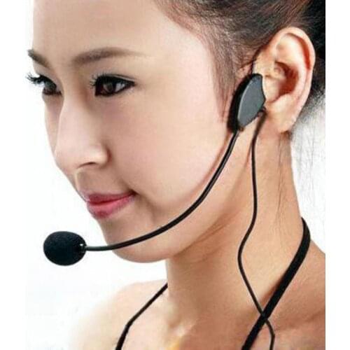 3.5mm Wired Headset Microphone Headworn Mic for Voice Amplifier Loudspeaker
