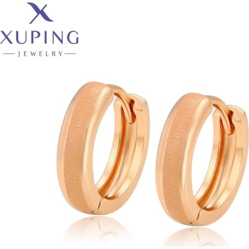 Xuping Jewelry Summer Sale New Arrival Popular Huggies Design Earring with Gold Color for Women ZBE234