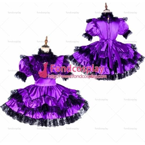 Lockable Sissy maid satin dress Uniform cosplay costume Tailor-made[G1795]