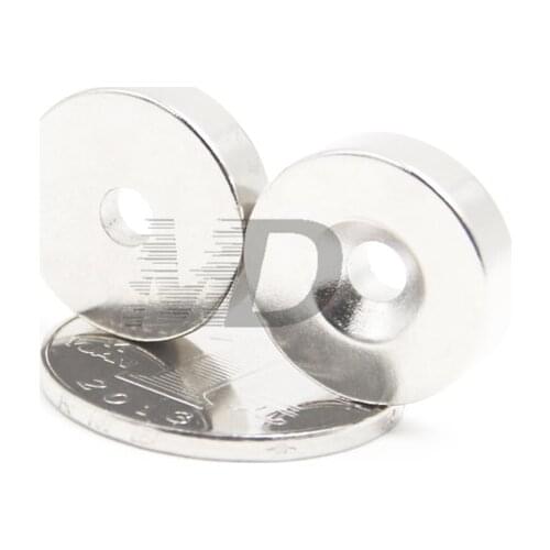 300pcs Super Strong Round Neodymium Countersunk Ring Magnets 18mm x 3mm Hole: 5mm N50 Neodymium Magnet Free Shipping