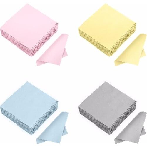 50Pack Polish Cleaning Polishing Cloth With Package Cleaning Cloth Wiping Cloth Jewelry Suede Maintenance
