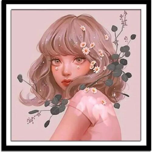 Diamond Painting Full Of Diamonds Cartoon Anime Cute Daisy Girl Living Room Children Girls Bedroom Stickers Diamond Cross Stitch