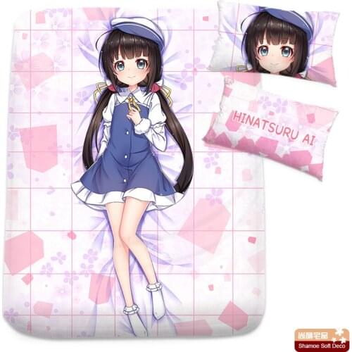 Anime Cartoon Hinatsuru Ai Milk Silk Flat Sheet Bed Sheet Top Sheet