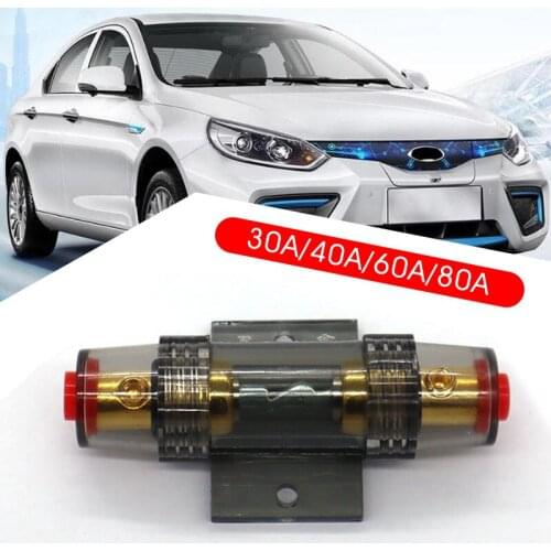 Durable Car Audio Refit Fuse Holder 30A/40A/50A/60A/80A/100A DC 12V Car Stereo Audio Circuit Breaker Inline Fuse