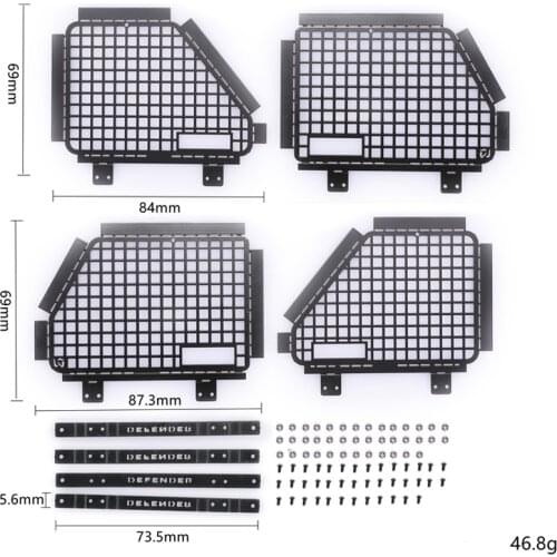 DJ TRAXXAS TRX4 Turnable Metal Door Guard Window Defender D90 D110 RC Car Upgrade Accessories carro de control remoto
