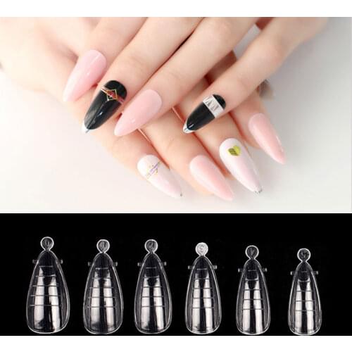 120pcs Stiletto Nail Quick Building Gel Mold Full Cover Dual Forms For Nail Extension Mold Top Molds Tips