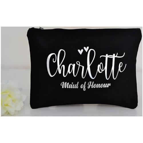 Personalized glitter wedding bridal Bridesmaid Makeup Gift Make Up comestic Bags kits zipper pouches Clutches Birthday gifts