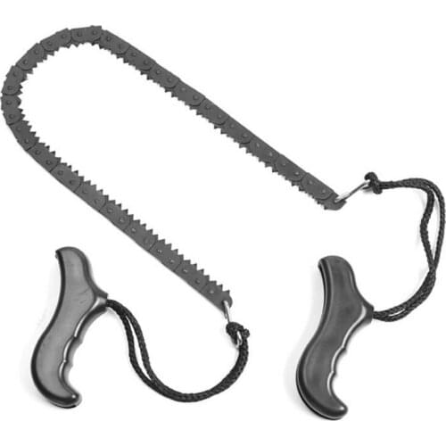 Camping Hiking Emergency Survival Hand Tools Gear Pocket Camping Chainsaw Chain Saw Plastic Handle Two Handles Lightweight