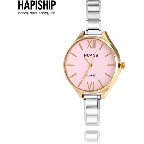 Hapiship 2021 Fashion Men Women Stainless Steel Colour Watch Bracelet Bangle For Party Friend Wife Birthday Jewelry Gift G183