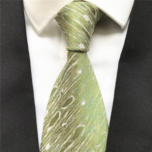 10 cm New Design Mens Formal Ties Jacquard Woven Neck Tie Fashion Green Neckties