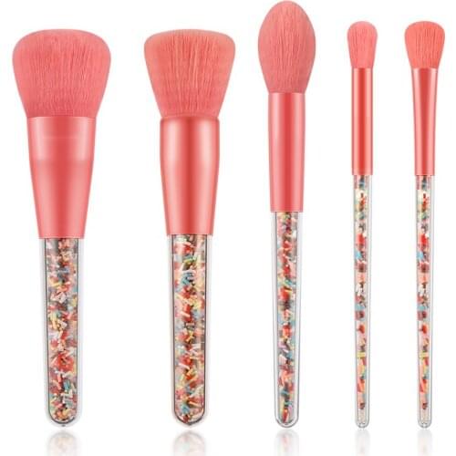 BANFI 5pcs Candy Color Makeup Brushes Set Rainbow Ice Cream Design Comfortable Handle Christmas Baby Girl Beauty Make Up Tools