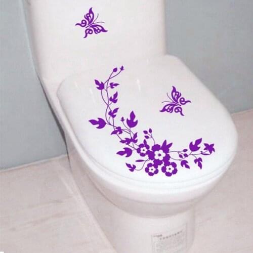 Toilet Cover Stickers Animal Butterfly Flower Bathroom Toilet Laptop Wall Window Decals Sticker Home Decoration