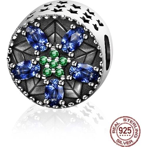 NEW Original Design 100% 925 Sterling Silver Blue Temptation Gem Charm Bead Women Fashion DIY Jewelry 6061-6080