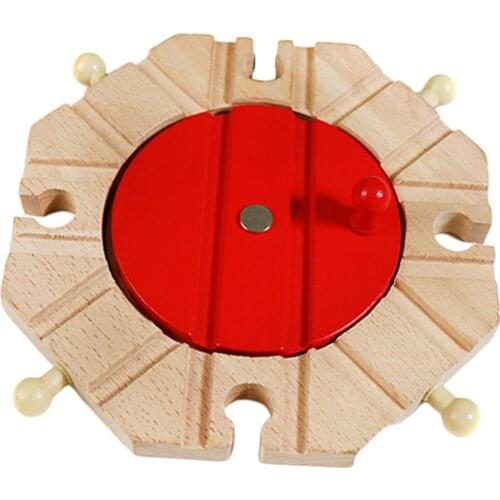 Rail Turntable | Wooden Train Track Accessory | Bridge Railway Building | for Kids Toddlers Educational Toy