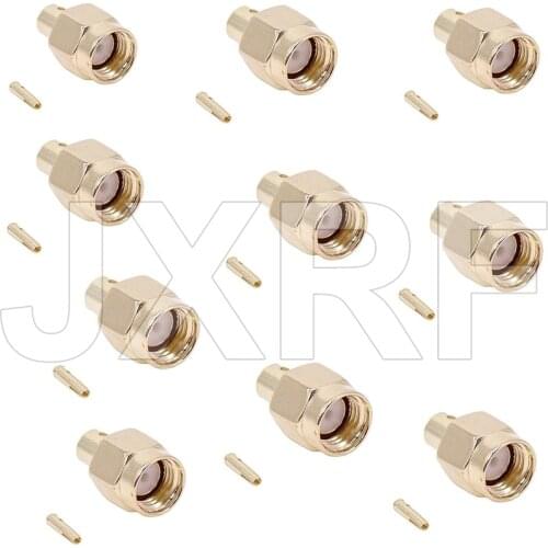 JX 10PCS RF connector RP-SMA male soldering for RG402 0.141" Semi-rigid Coaxial Cable RP-SMA-J-B3 Free shipping