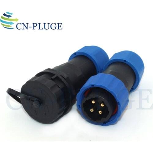 SP20 Type 4-pin Waterproof Connector,Outdoor Dust-proof Automotive Connector Plug&Socket Male And Female 20mm Panel Mount IP68