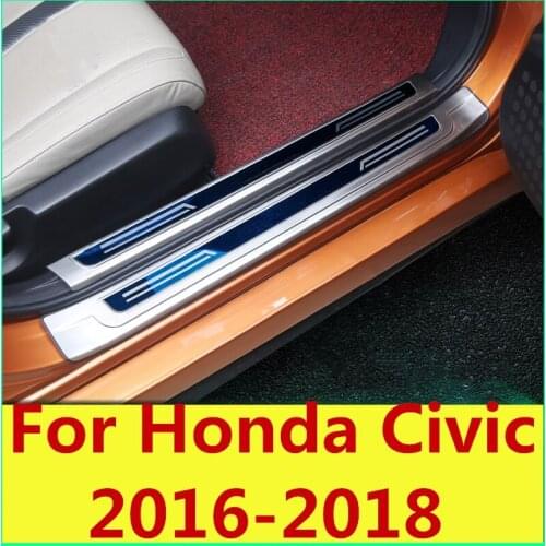 Door sill special welcome pedal guard plate exterior door pedal car Accessories For Honda Civic 2016-2018 10th Gen Sedan