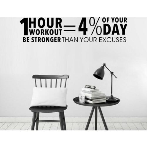 Gym Wall Sticker Quotes Body building inspirational language Gym Decor Vinyl Decals Home Art Decor Removable Wallpaper Z625