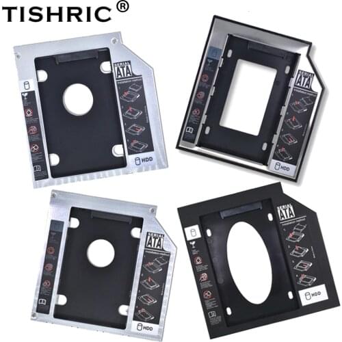 TISHRIC Universal 12.7mm/9.5mm HDD Caddy Case SATA 3.0 2.5" Enclosure Adapter HDD Hard Box For Laptop Optibay Aluminum/Plastic