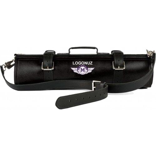 Medusa Forma Embroidered Leather Roll Chef Knife Bag To Handle Hanging Empty 19 Division