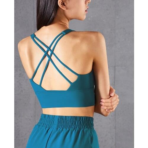 Women Sports Bras New Sexy Back Running Lady Sportswear Vest-style Fitness Yoga Bra Gym Shockproof Gathering Training Underwear