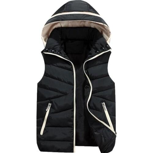 New Spring Autumn Vest Female Hooded Down Cotton Thicken Keep Warm Short Sleeveless Winter Jacket Women Waistcoat Outside Wear