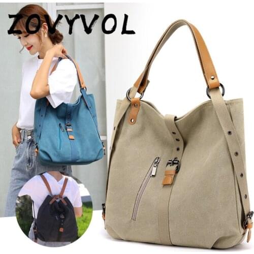 ZOVYVOL Shoulder Bag Women Canvas Female Handbag Large Capacity Multifunctional Bags Shopping Casual Tote Book Bags For Girls
