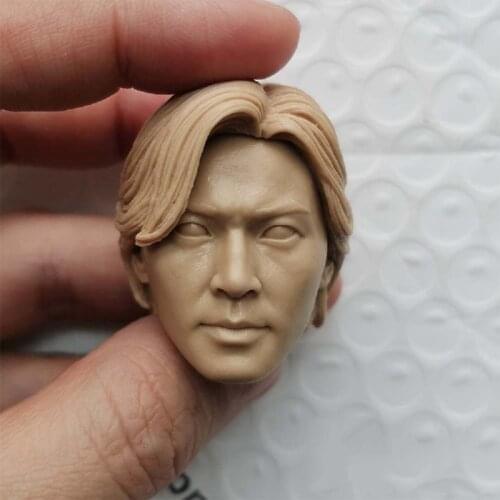 1/6 Ekin Cheng Unpainted Head Special Boy Head Models for 12''Figures Bodies Accessories DIY