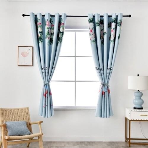 1Panel W100xL200cm Flamingo Print Curtain For Boys Kids Children Door Kitchen Balcony Drapes M183C