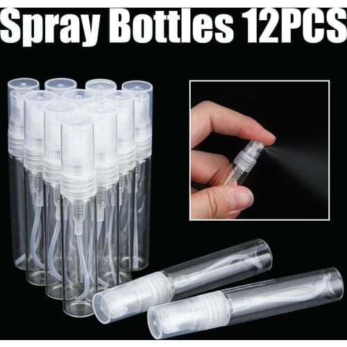 12pcs Spray Bottles 5ml Mini Glass Transparent Small Empty Spray Perfume Bottle Atomizer Spray Bottle