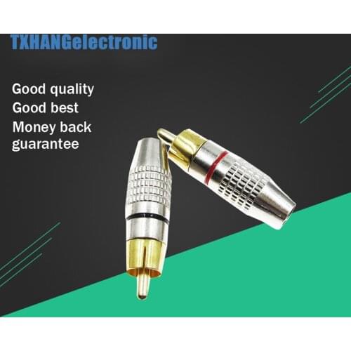 2 x RCA Male Plug Non Solder Audio Video Locking Connector diy electronics