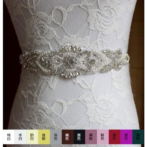 2021 Bridal Wedding Dress Accessories Waist Seal Luxury Hand-stitched Water Drill Belt Pregnant Womens Party Photo Belt