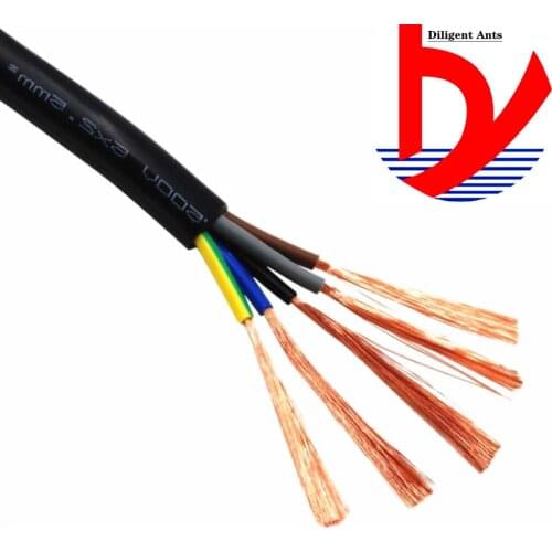 24 AWG 0.2MM2 RVV 2/3/4/5/6/7/8/10/12/14/16/18 Cores Pins Copper Wire Conductor Electric RVV Cable Black