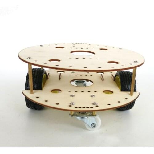 2WD 2 universal wheel 2Motor wood Smart Robot Car Chassis cool For SCM Arduino